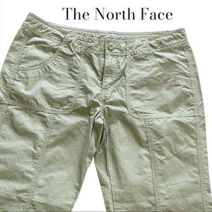The North Face Olive Green Convertible Pants Sz 10 Hiking Outdoors 100% Cotton